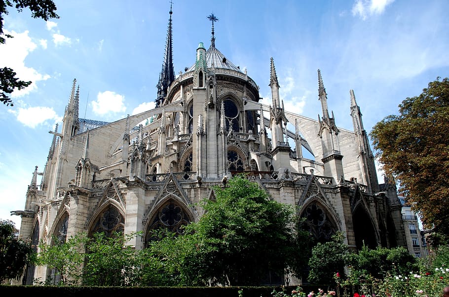 la catedral, paris, el jorobado, estructura construida, religión, arquitectura, exterior del edificio, espiritualidad, cielo, lugar de culto