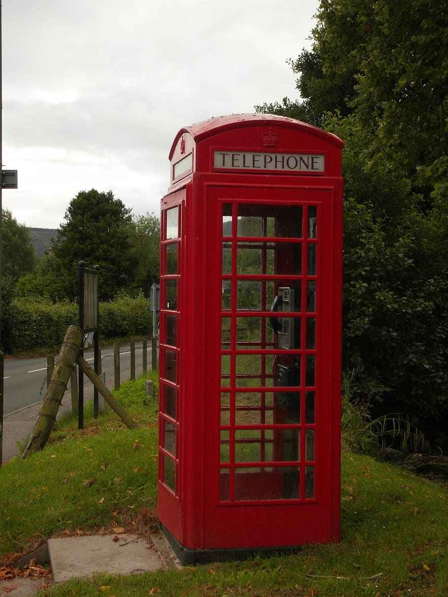 phone booth, england, red telephone box, public, telephone, communication, telephone booth, red, text, technology
