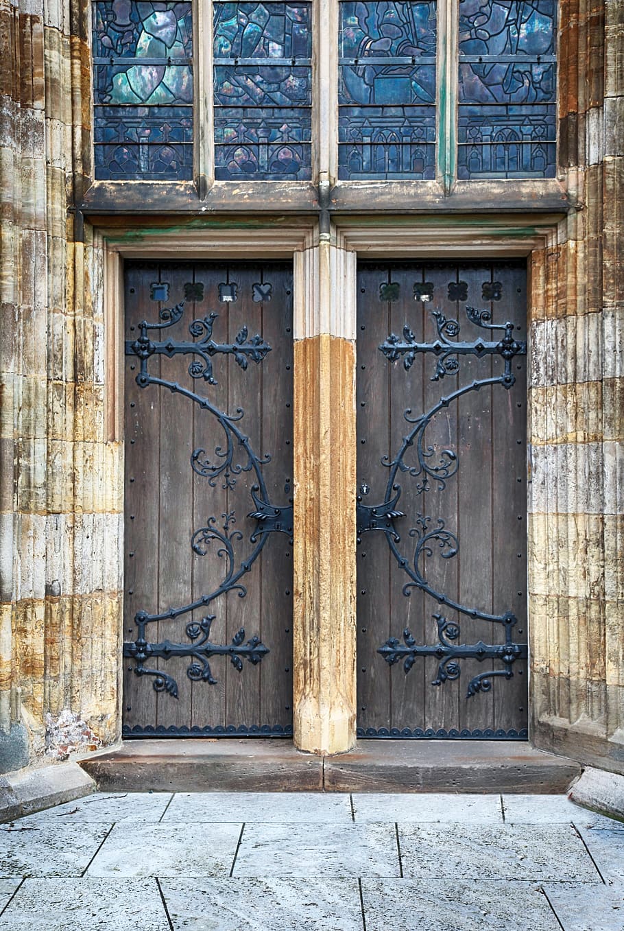 puerta, viejo, roble, puerta vieja, puertas, madera, cerrada, antigua, oxidada, puerta de madera