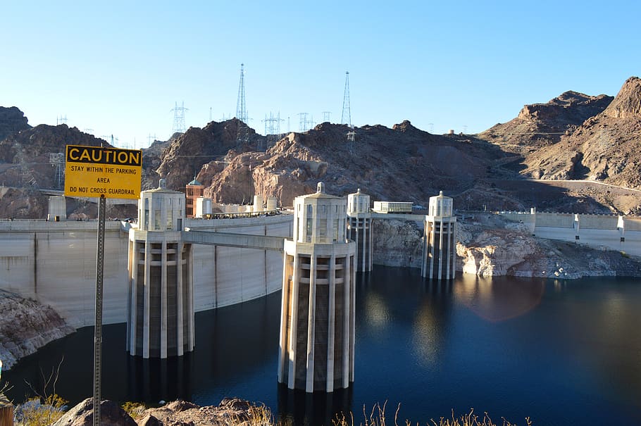 hoover dam, dam, river, hydroelectric, power, structure, reservoir, generation, nevada, canyon