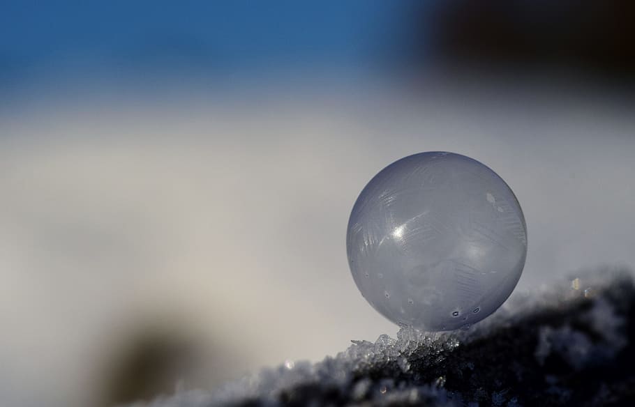 ball, frozen, frosted, bubble, ice-bag, soap bubble, structure, filigree, sensitive, tender