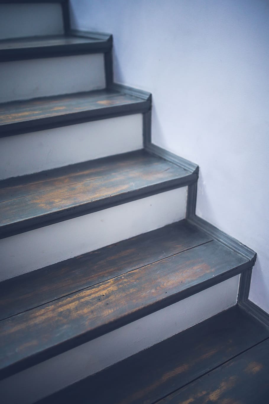 photography, brown, white, stair, vintage, old, painted, stairs, wood, wooden