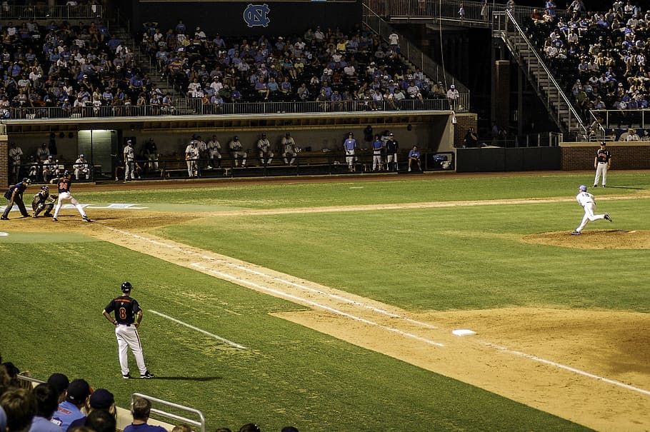 laki-laki, lapangan baseball, bukit kapel, utara, carolina, pria, UNC, Chapel Hill, North Carolina, berlian bisbol