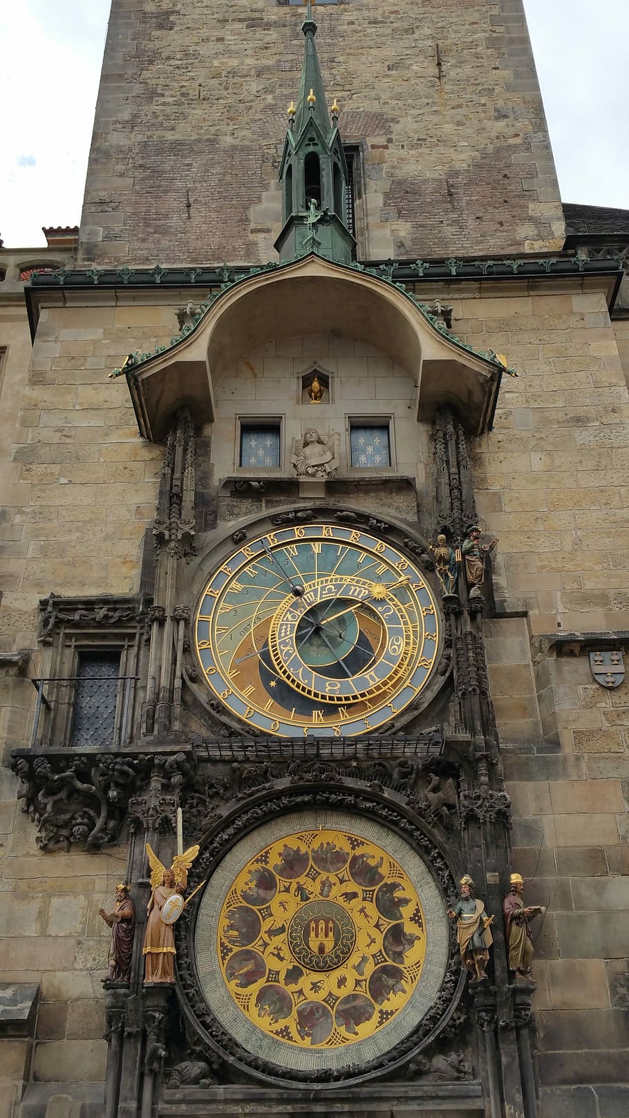 Relógio astronômico, relógio, cidade, praça da cidade, como, astronômico, praga, tcheco, exterior do edifício, arquitetura