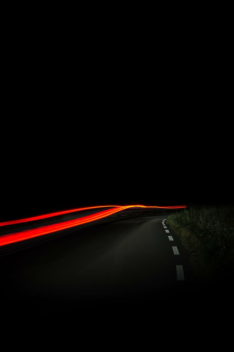 fotografía de lapso de tiempo, carretera de asfalto, larga, exposición, coche, transporte, fotografía, larga exposición, oscuro, noche