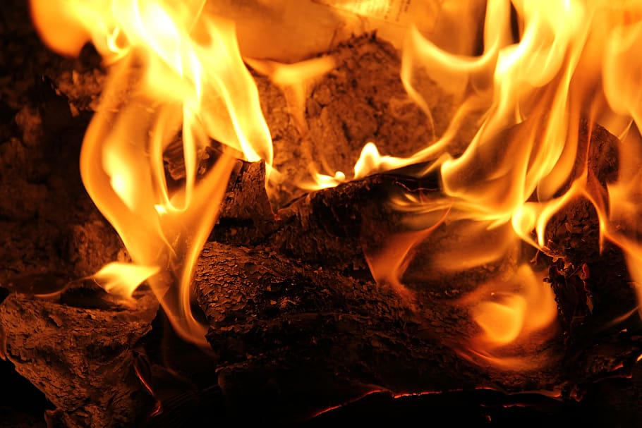 fogo, chamas, queimando, quente, calor, queimar, ligar, fumar, fumaça, perigo