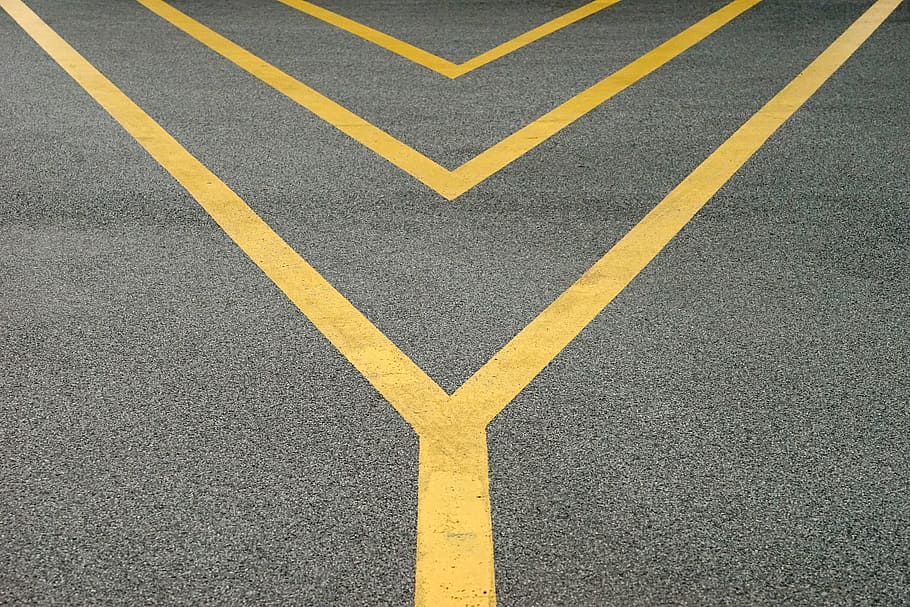 road, line, symmetry, symbol, yellow, sign, road marking, asphalt, marking, transportation