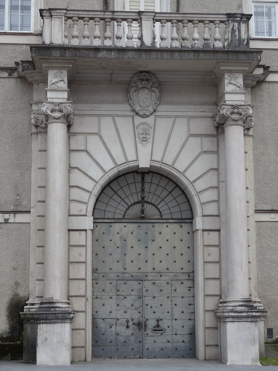 door, arch, balcony, entrance, historic, europe, baroque, artsy, architecture, old