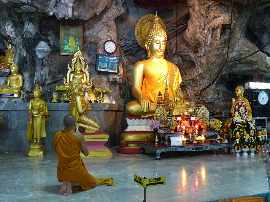 templo, cueva del tigre, ao nang, krabi, tailandia, religión, creencia, espiritualidad, estatua, escultura