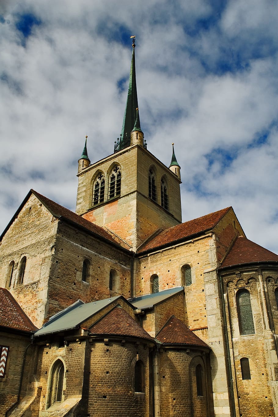 Church, Payerne, Romanesque, Switzerland, abbey, old, architecture, middle ages, sky, history