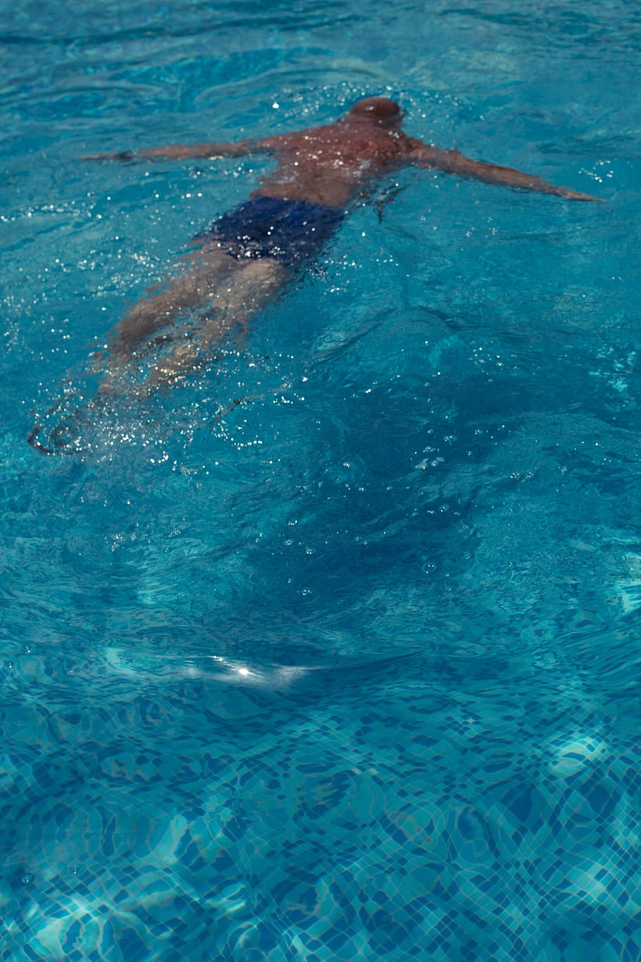verano, agua, vacaciones, piscina, natación, agua azul, azul, rasgado, una persona, actividad de ocio