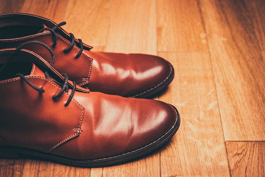 pair, brown, leather chukka boots, brown shoes, lace-up shoes, brown leather shoes, brown boots, lace-up boots, brown leather boots, men's shoes
