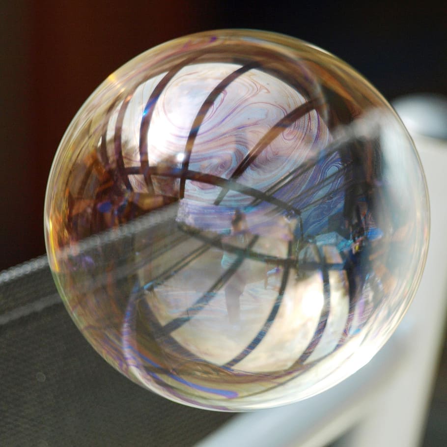 シャボン玉, 大きくてカラフル, 虹色, 透明, クローズアップ, 泡, ガラス-材料, 球, 脆弱性, 反射