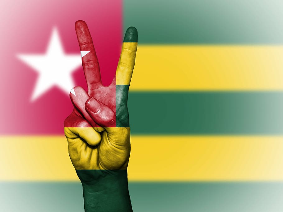 togo, peace, hand, nation, background, banner, colors, country, ensign, flag