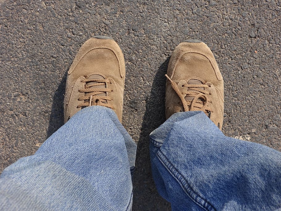 jeans, legs, sports shoes, sneakers, suede, fabric, coarse, texture, boy, dharwad