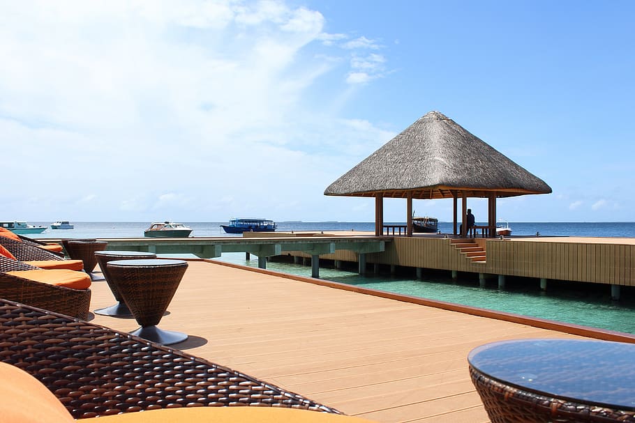 Maladewa, laut, pantai, pengaturan tempat duduk, kursi, lounge, liburan, musim panas, laut pantai, air pantai