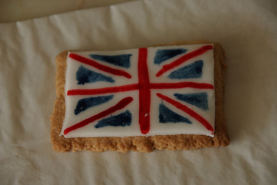 british flag, union jack, biscuit, cookie, macro, red, blue, white, crispy, food