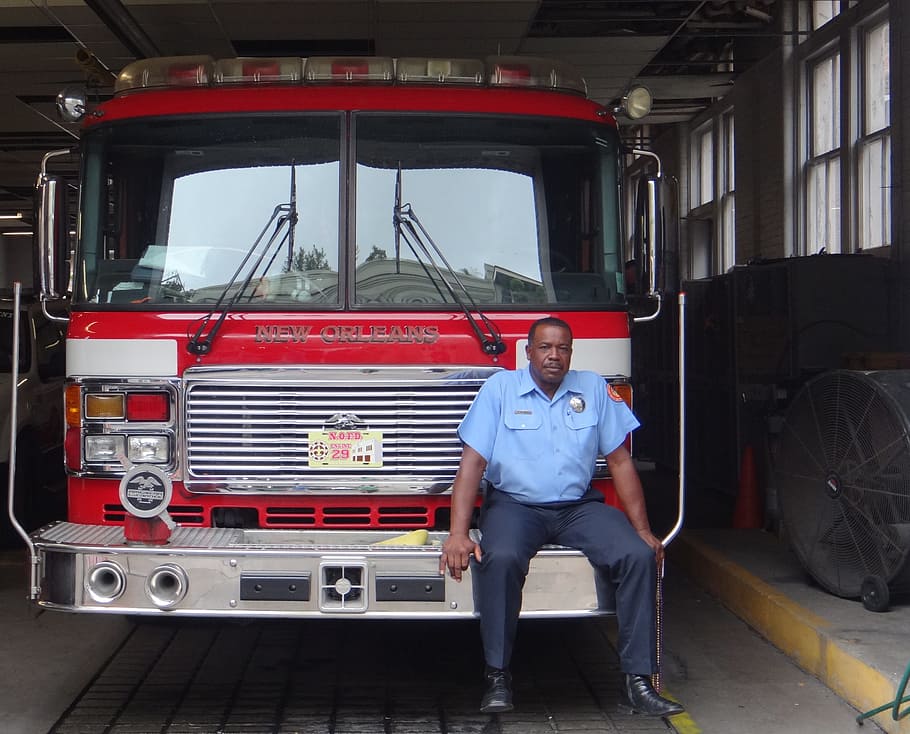 Api, Baru, New Orleans, Pemadam Kebakaran, truk pemadam kebakaran, mobil, 112, penyelamatan, cahaya biru, merah