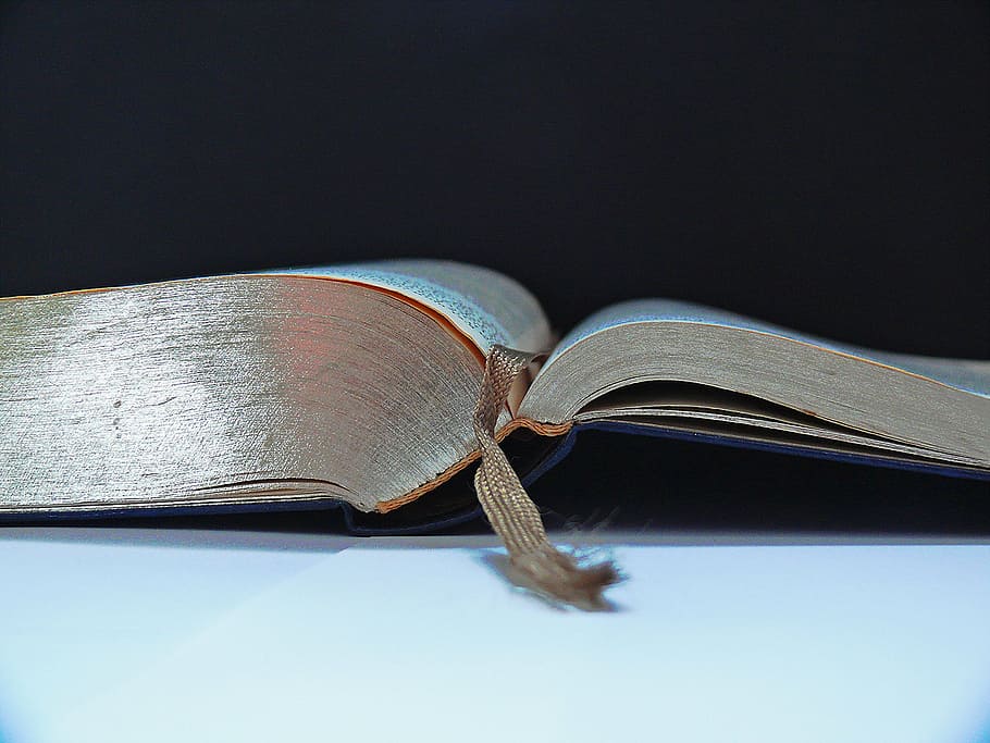 brown, strap, book mark, bible, holy scripture, eager read, book, letters, read, decipher