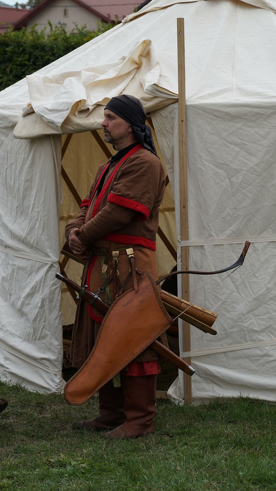 orang, prajurit, pemanah, kostum, hobi, tradisional, pemburu, pengembara, tenda, sejarah