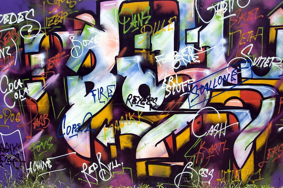 white, multicolored, graffiti wall artwork screenshot, graffiti, creativity, art, painted wall, multi colored, backgrounds, close-up
