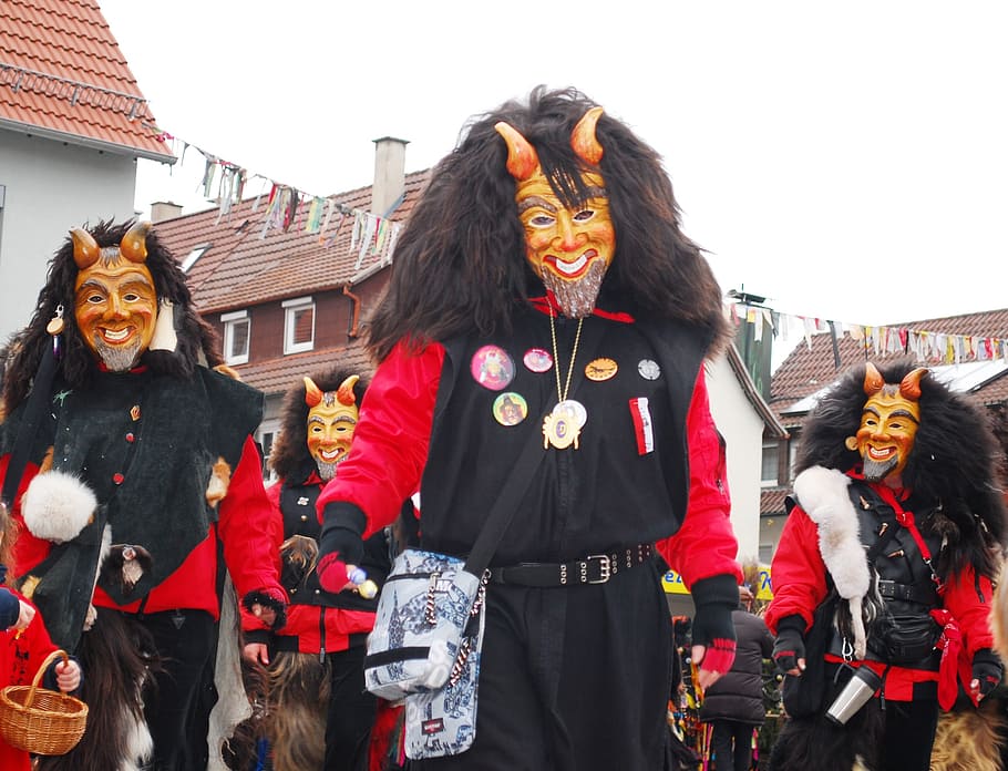 carnival, shrovetide, germany, mask, devil, happy, mask - Disguise, costume, cultures, traditional Festival