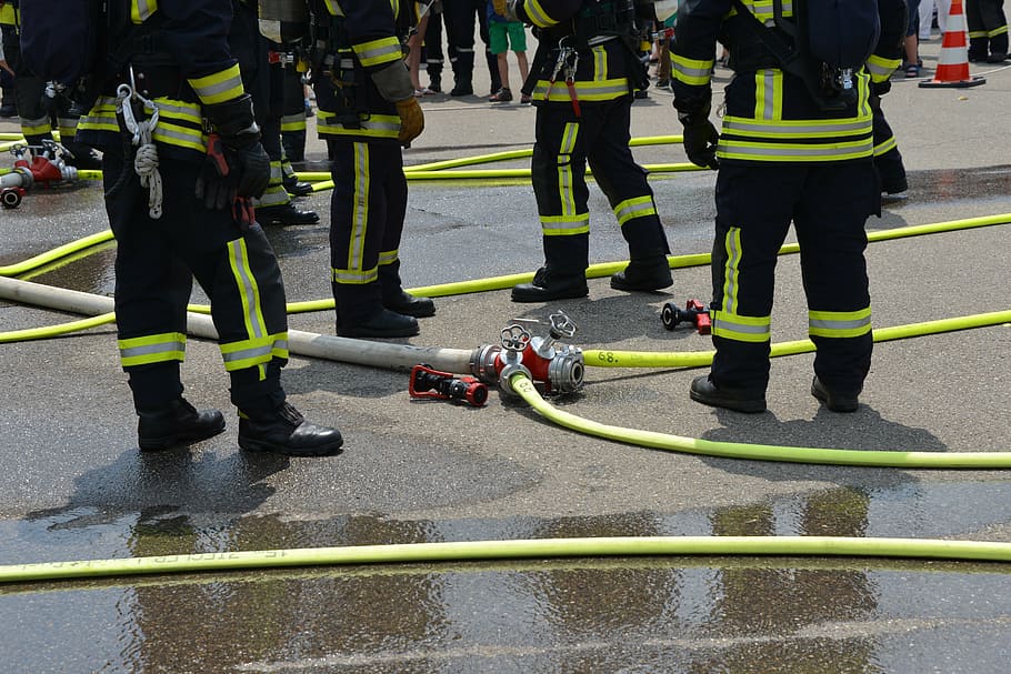 fire, feuerloeschuebung, firefighters, delete, breathing apparatus, use, fire fighter, delete exercise, brand, fire fighting