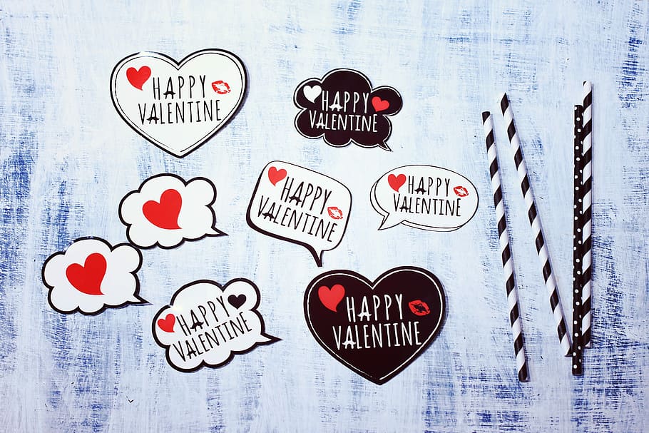 black, white, sticks, happy, valentine painting board, black and white, painting, board, love, symbol