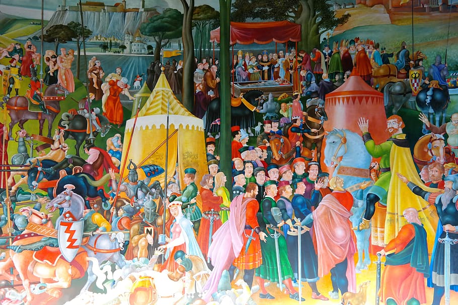 lukisan, manusia, gambar, warna-warni, warna, raja konrad iii, mati, bamberg, tempat pemakaman, katedral bamberg