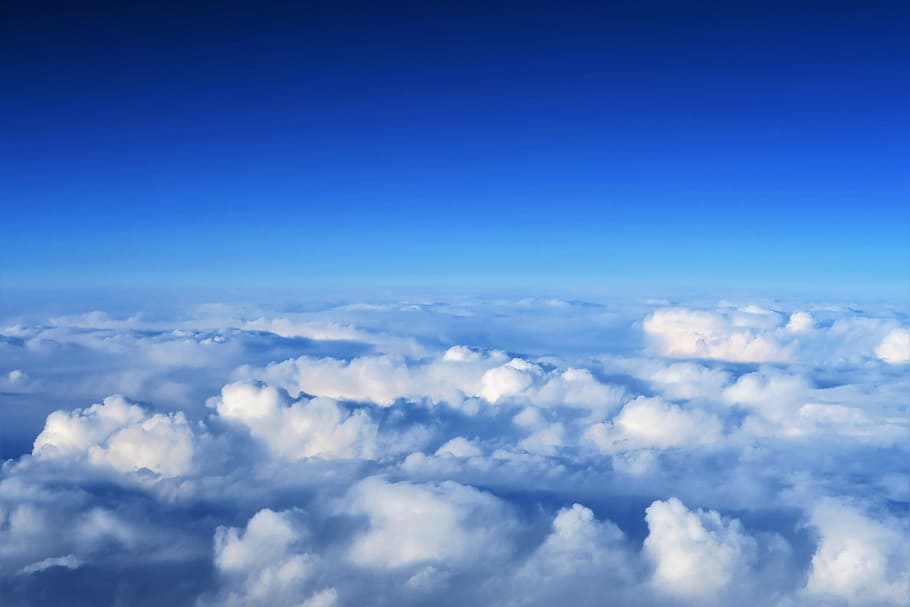 high, view, nimbus clouds, cloud, sky, landscape, cloud - sky, blue, cloudscape, backgrounds