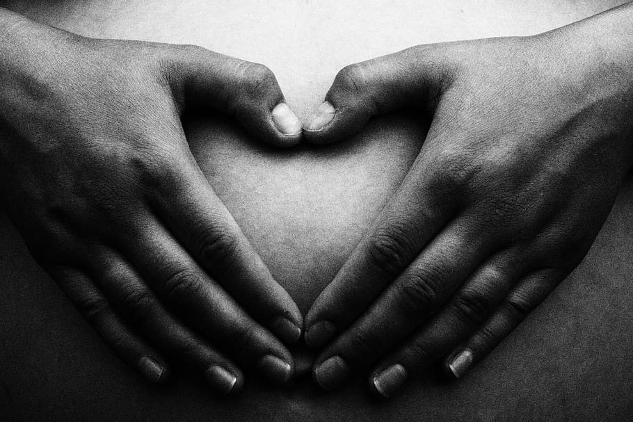 pregnant, belly, heart, young, baby, birth, love, human body part, body part, human hand