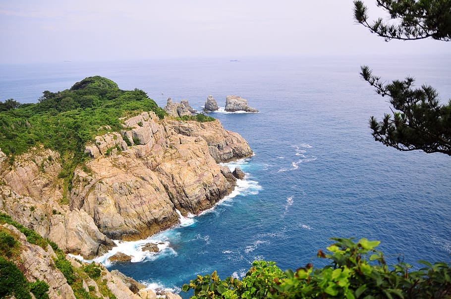having an affair, island, sea, beach, waves, travel, south sea, republic of korea, korea, tourism