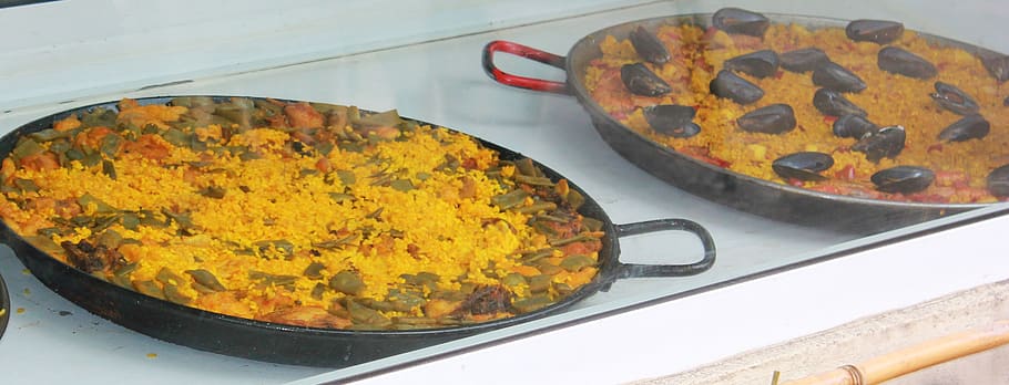 paella, valence, spain, flat, valencia, food and drink, food, kitchen utensil, indian food, asian food