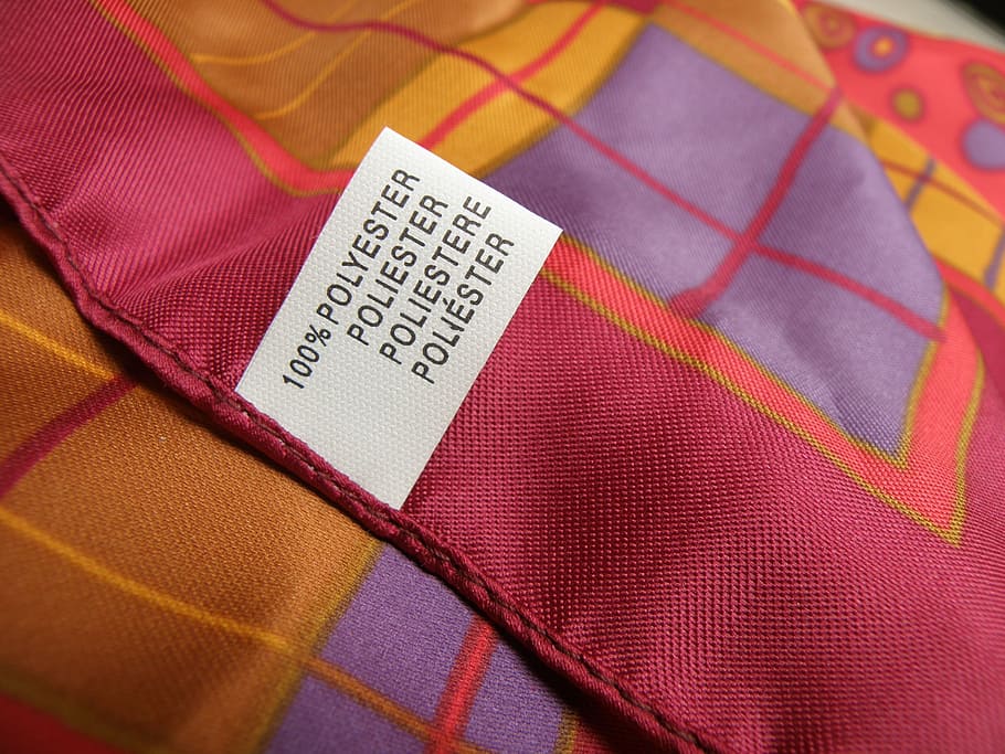 red, yellow, polyester textile, scarf, polyester, tickets, clothing, textile, close-up, indoors