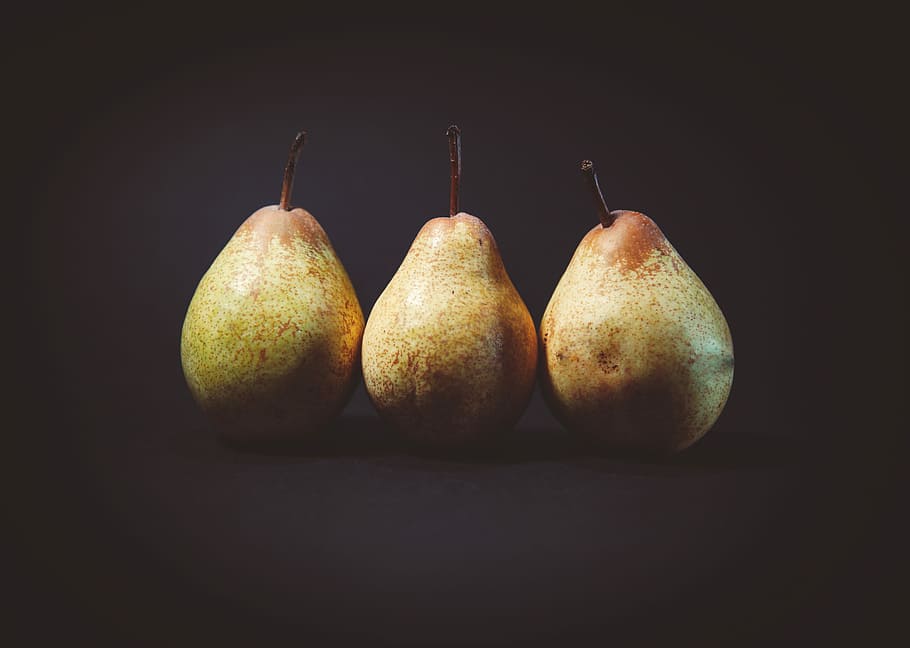three, pear fruit photo, pear, fruit, food, freshness, organic, ripe, healthy Eating, vegetarian Food