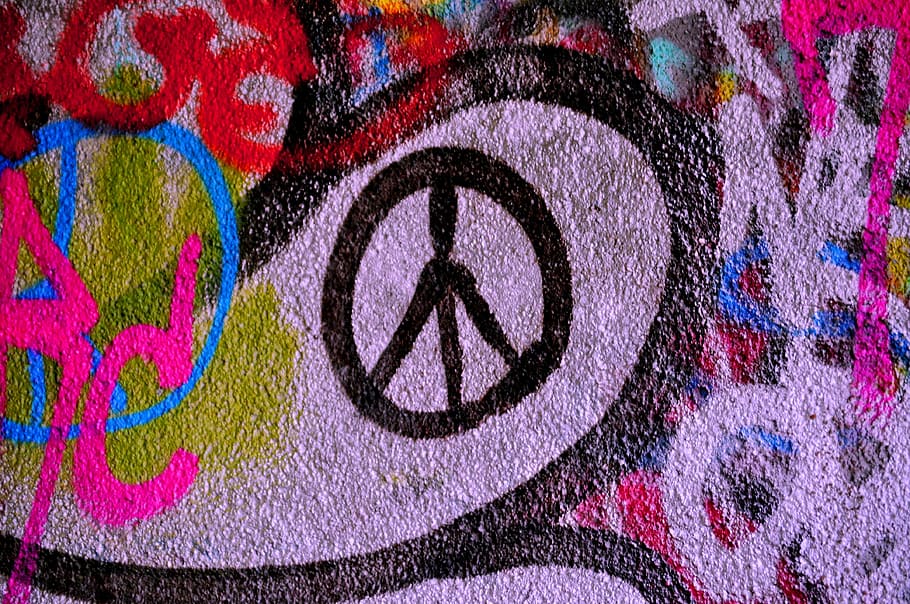 Peace, Graffiti, Colors, Work Of Art, art, mural, colorful, drawing, color, tough