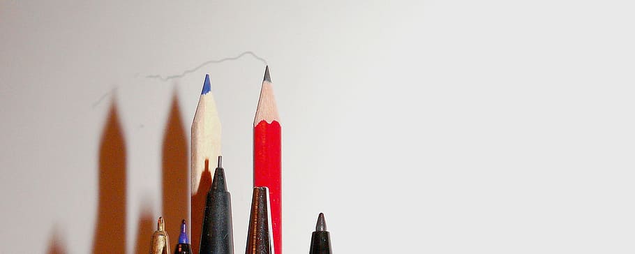 Lápis, Marrom, Colorido, representando, lápis de cor, escritório, cor, amarelo, criativa, arte