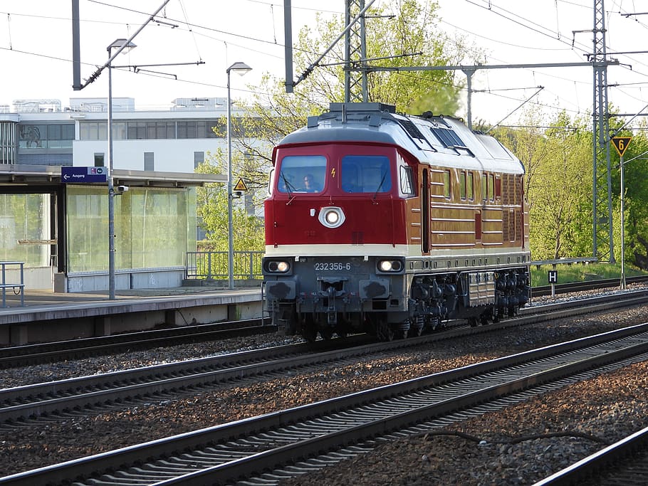 ludmilla, br232, german reichsbahn, diesel locomotive, track, rail, mode of transportation, transportation, railroad track, rail transportation