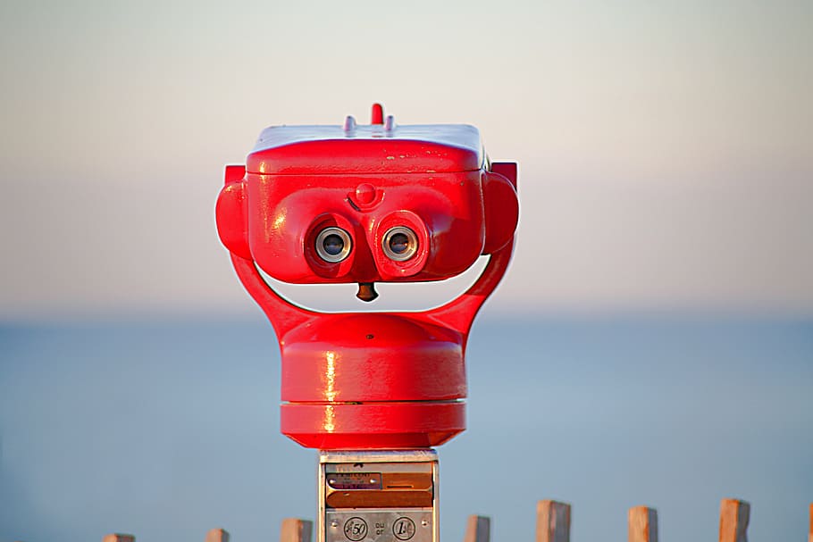 red, gray, telescope photography, bezel, telescope, telescope to spotting scope, point of view, observation, sea, landscape