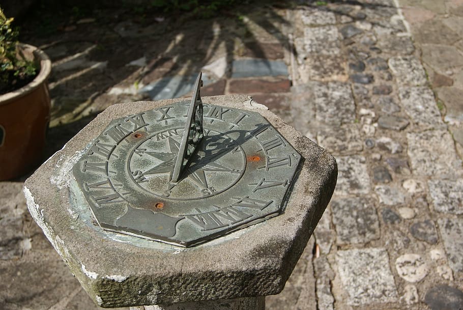 gray sundial, sun dial, sun, dial, clock, sundial, time, shadow, stone, antique