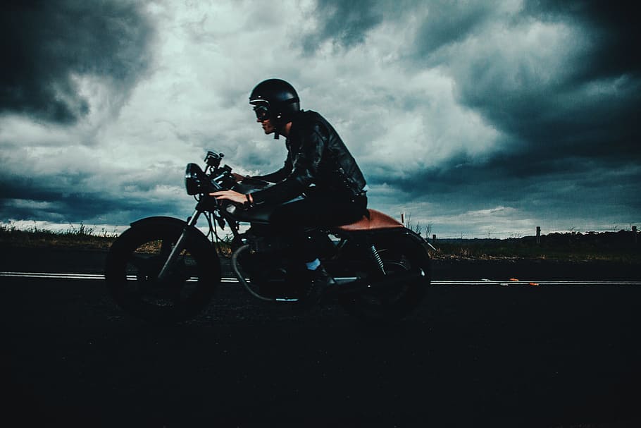 equitación, moto, carretera, hombre, en la carretera, personas, bicicleta, viaje, motocicleta, hombres