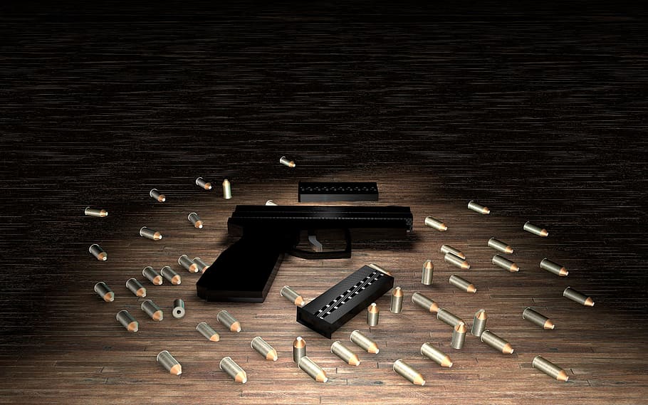 black, pistol, bullets wallpaper, weapon, cartridges, ammunition, floor, hand gun, gun laws, gun lobby