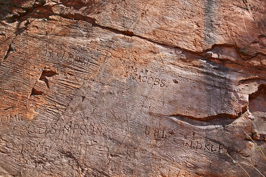 rock, engraving, graffiti, names, random, historic, surface, texture, stone, nature