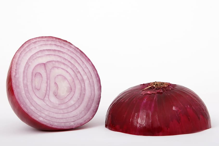 sliced onion, bulb, closeup, close-up, clove, color, colorful, colour, cook, cookery