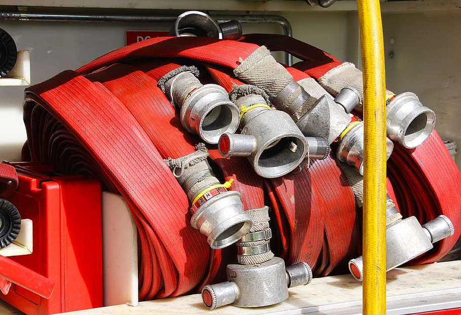 fire, hose, coupling, emergency, safety, water, equipment, rescue, protection, danger