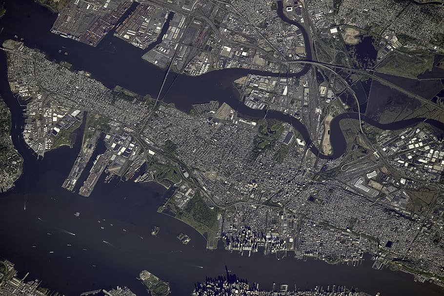 space, new, View, Jersey City, New Jersey, photos, public domain, satellite image, United States, aerial View
