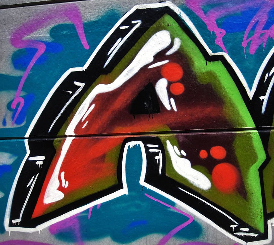 graffiti, letter a, painting, cheesy, creative, colorful, artwork, drawing, art, mural