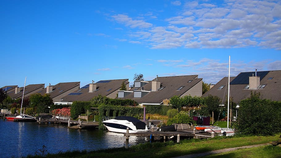 netherlands, almere, solar panels, neighbourhood, dutch, europe, buildings, house, street, green