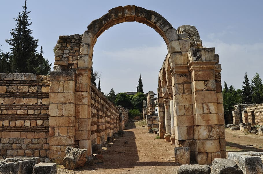 lebanon, ruins, roman, architecture, column, baalbek, history, the past, built structure, ancient