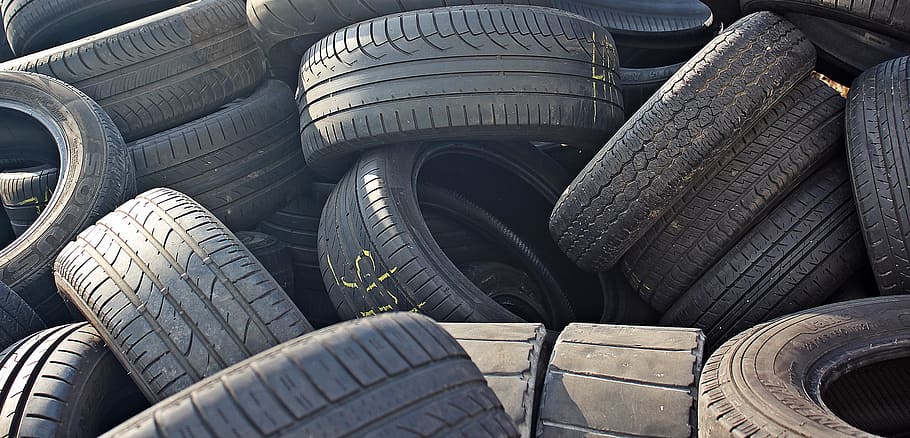 vehicle tire lot, mature, altreifen, rubber, auto, waste, old, environment, disposal, background